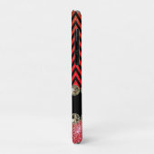 Coques Case-Mate iPhone Belle Champagne Bling Red Chevron Monogramme (Dos/Gauche)