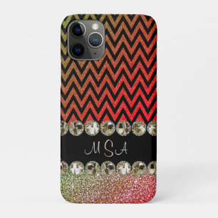 Case-Mate iPhone Case Belle Champagne Bling Red Chevron Monogramme