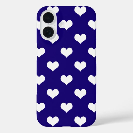 Coques Case-Mate iPhone Belle conception de cœurs blancs bleus (Verso)