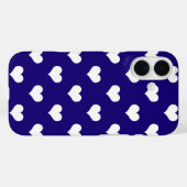 Coques Case-Mate iPhone Belle conception de cœurs blancs bleus (Verso (horizontal))