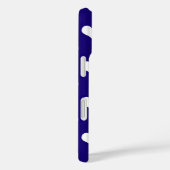 Coques Case-Mate iPhone Belle conception de cœurs blancs bleus (Verso / Droite)