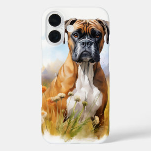 COQUES iPhone 16 BELLE COULEUR D'EAU CHIEN CHIEN BROWN BOXER