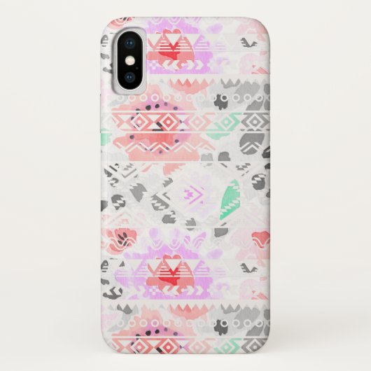 Coques Case-Mate iPhone Belle couleur pastel floral aztec (Dos)