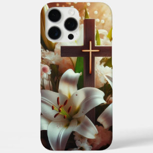 Coques iPhone 16 Pro Max Belle croix de lys de Pâques