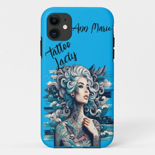 Coques Case-Mate iPhone Belle dame tatouée personnalisable (Dos)