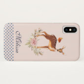 Coques Case-Mate iPhone Belle Doe Brown avec points blancs (Dos (Horizontal))