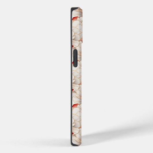 Coques Case-Mate iPhone Belle Elégante Flore Rouge Blanc (Verso / Droite)