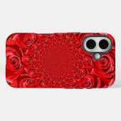 Coques Case-Mate iPhone Belle excellente rose rouge kaléidoscope (Verso (horizontal))