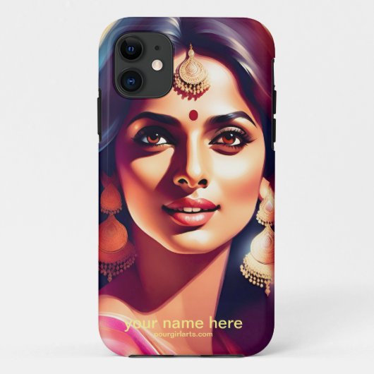 COQUES Case-Mate iPhone BELLE FEMME INDIENNE DE L'EST FACE À L'ART NUMÉRIQ (Dos)
