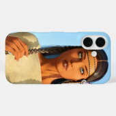Coques Case-Mate iPhone Belle femme native américaine tenue indigène (Verso (horizontal))