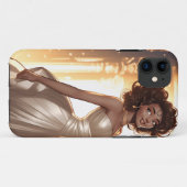 Coques Case-Mate iPhone belle femme noire afro-américaine (Dos (Horizontal))