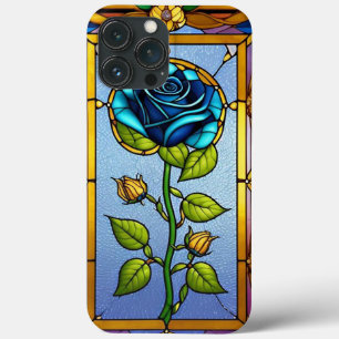 Case-Mate iPhone Case Belle fenêtre en verre coloré avec rose bleue