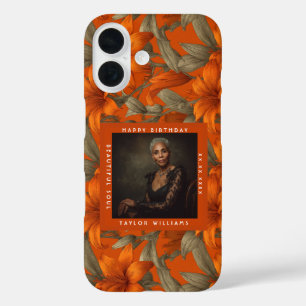 Coques iPhone 16 Belle Fête d'Anniversaire avec des Lys Fleuris Per