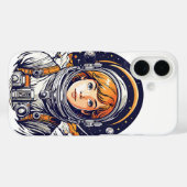 Coques Case-Mate iPhone Belle fille astronaute dans l'espace (Verso (horizontal))