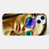 Coques Case-Mate iPhone Belle Fille avec Reflet de Lunettes de Soleil Fleu (Verso (horizontal))