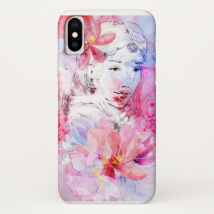 Etui iPhone Case-Mate Belle fille avec un bouquet des fleurs
