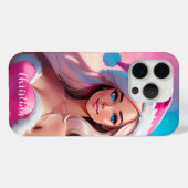 Coques Case-Mate iPhone Belle fille de Noël rose 01 (Verso (horizontal))