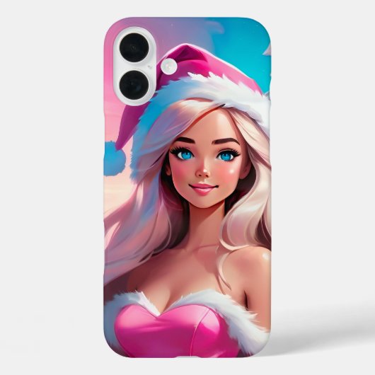 Coques Case-Mate iPhone Belle Fille de Noël Rose 01 (Verso)