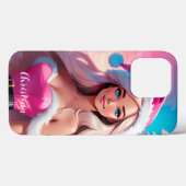 Coques Case-Mate iPhone Belle fille de Noël rose 01 (Verso (horizontal))
