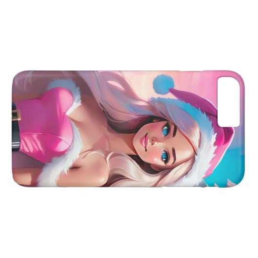 Coques Case-Mate iPhone Belle fille de Noël rose 01 (Dos (Horizontal))