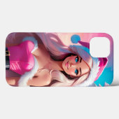 Coques Case-Mate iPhone Belle fille de Noël rose 01 (Verso (horizontal))