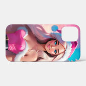 Coques Case-Mate iPhone Belle fille de Noël rose 01 (Verso (horizontal))