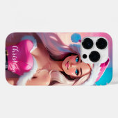 Coques Case-Mate iPhone Belle fille de Noël rose 01 (Verso (horizontal))