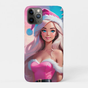 Case-Mate iPhone Case Belle fille de Noël rose 01