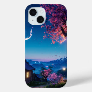 Coque Pour iPhone 15 Belle Fleur De Cerisier En Nuit