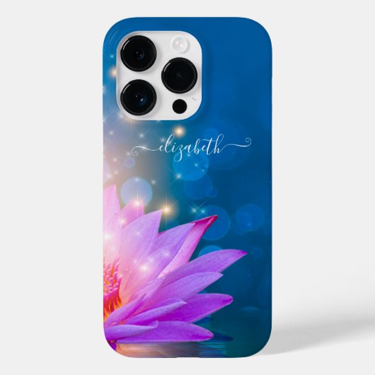 Coques Case-Mate iPhone Belle Fleur de Lotus pourpre, Lac, Bleu, Zen (Verso)