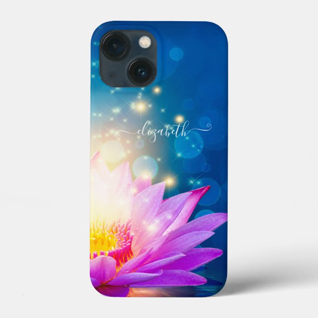 Coques Case-Mate iPhone Belle Fleur de Lotus pourpre, Lac, Bleu, Zen (Verso)