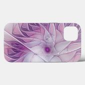 Coques Case-Mate iPhone Belle Fleur rose Abstraite Initiales fractales (Verso (horizontal))