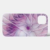 Coques Case-Mate iPhone Belle Fleur rose moderne Fractal Art Abstrait (Verso (horizontal))