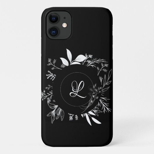 Coques Case-Mate iPhone Belle Fleurs sauvages Doodle Monogram Coque-Mate i (Dos)