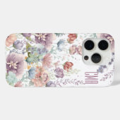 Coques Case-Mate iPhone Belle florale | Monogramme do-it-yourself (Verso (horizontal))