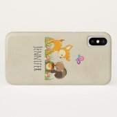 Coques Case-Mate iPhone Belle forêt Animaux Caricature Whimsical (Dos (Horizontal))