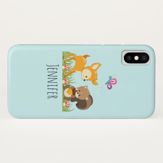 Coques Case-Mate iPhone Belle forêt Animaux Caricature Whimsical (Dos (Horizontal))
