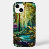 Coques Case-Mate iPhone Belle forêt tropicale en vitrail (Verso)