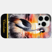 Coques Case-Mate iPhone Belle grue couronnée au coucher du soleil dans la (Verso (horizontal))