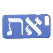 Coques Case-Mate iPhone Belle Hébreu Aleph Tav Bleu Typographie (Dos (Horizontal))