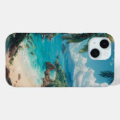 Coques Case-Mate iPhone Belle illustration de plage tropicale (Verso (horizontal))
