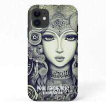 belle illustration du visage de poupée, noir blanc