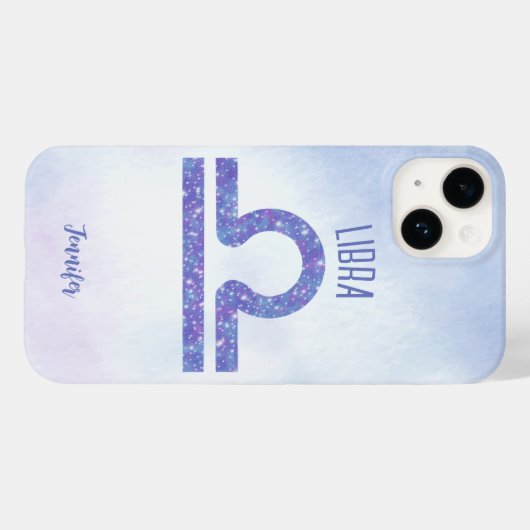 Coques Case-Mate iPhone Belle Libra Astrologie Signe Personnalisé Violet (Verso (horizontal))