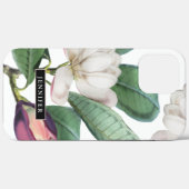 Coques Case-Mate iPhone Belle Magnolia Blossoms Botanique avec nom (Verso (horizontal))