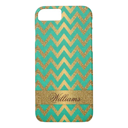 Coques Case-Mate iPhone Belle parties scintillant en faux or du chevron zi (Dos)