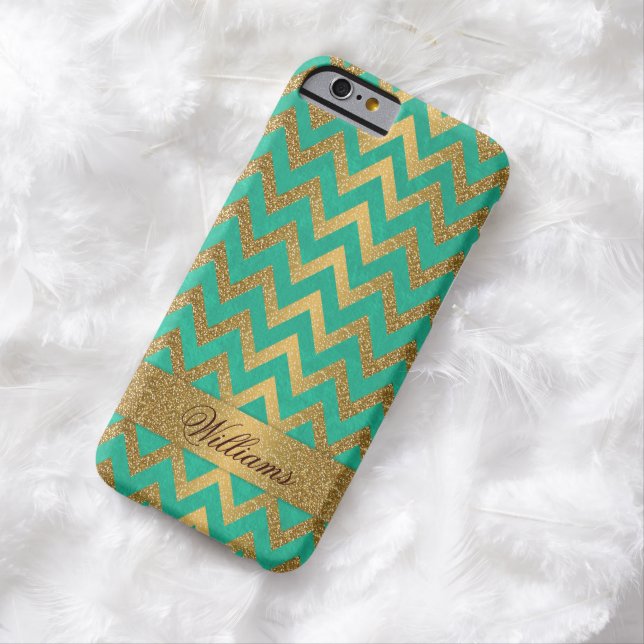 Coques Case-Mate iPhone Belle parties scintillant en faux or du chevron zi (In Situ)