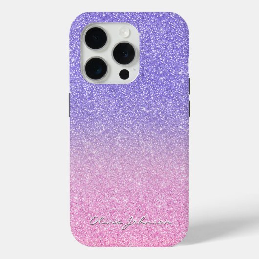 Coques Case-Mate iPhone Belle Parties scintillant rose violet Ombre (Verso)