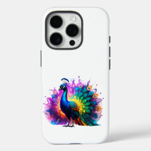 Coques iPhone 16 Pro Belle Peacock Art coloré