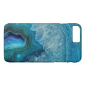Coques Case-Mate iPhone Belle pierre bleue turquoise d'agate (Dos (Horizontal))