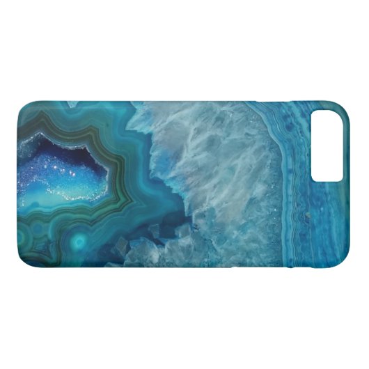 Coques Case-Mate iPhone Belle pierre bleue turquoise d'agate (Dos (Horizontal))